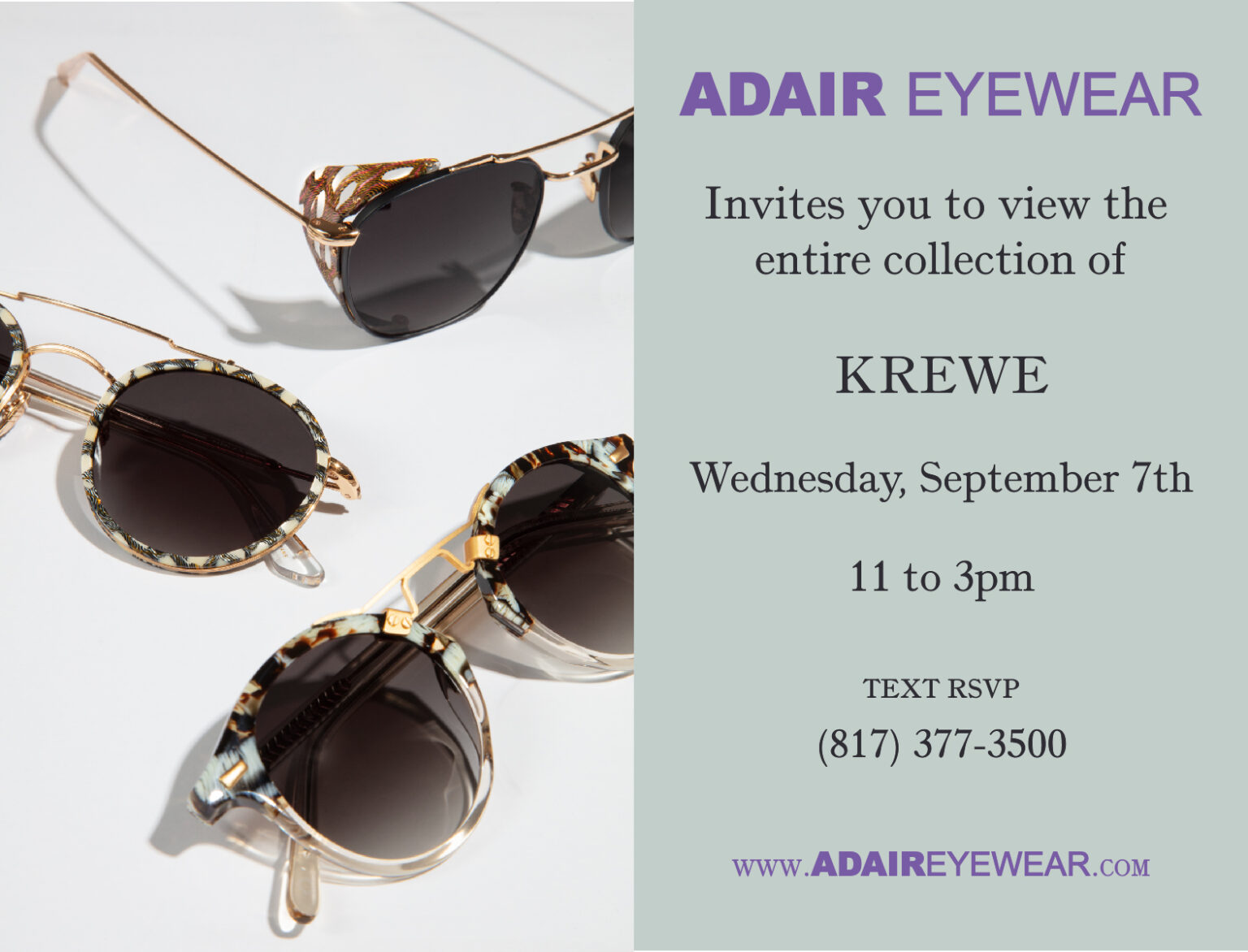 Adair Eyewear Designer Eyeglasses, Sunglasses & Frames Fort Worth